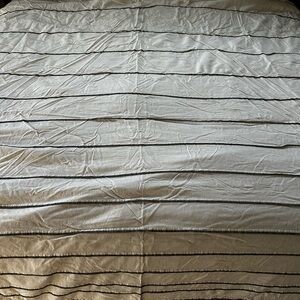 Zara Cream and Gray Striped Comforter